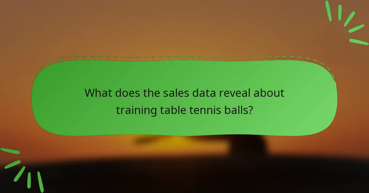 What does the sales data reveal about training table tennis balls?